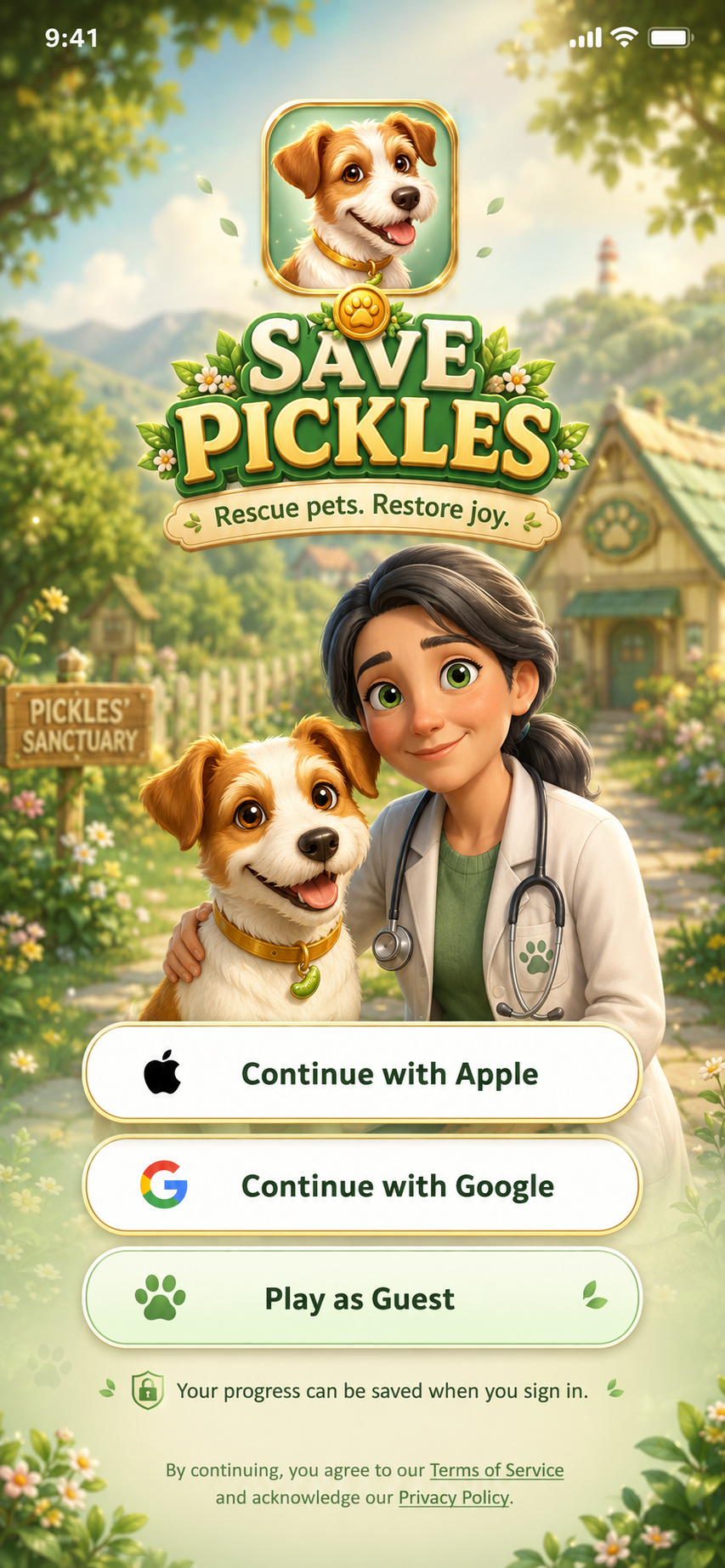 Welcome screen
